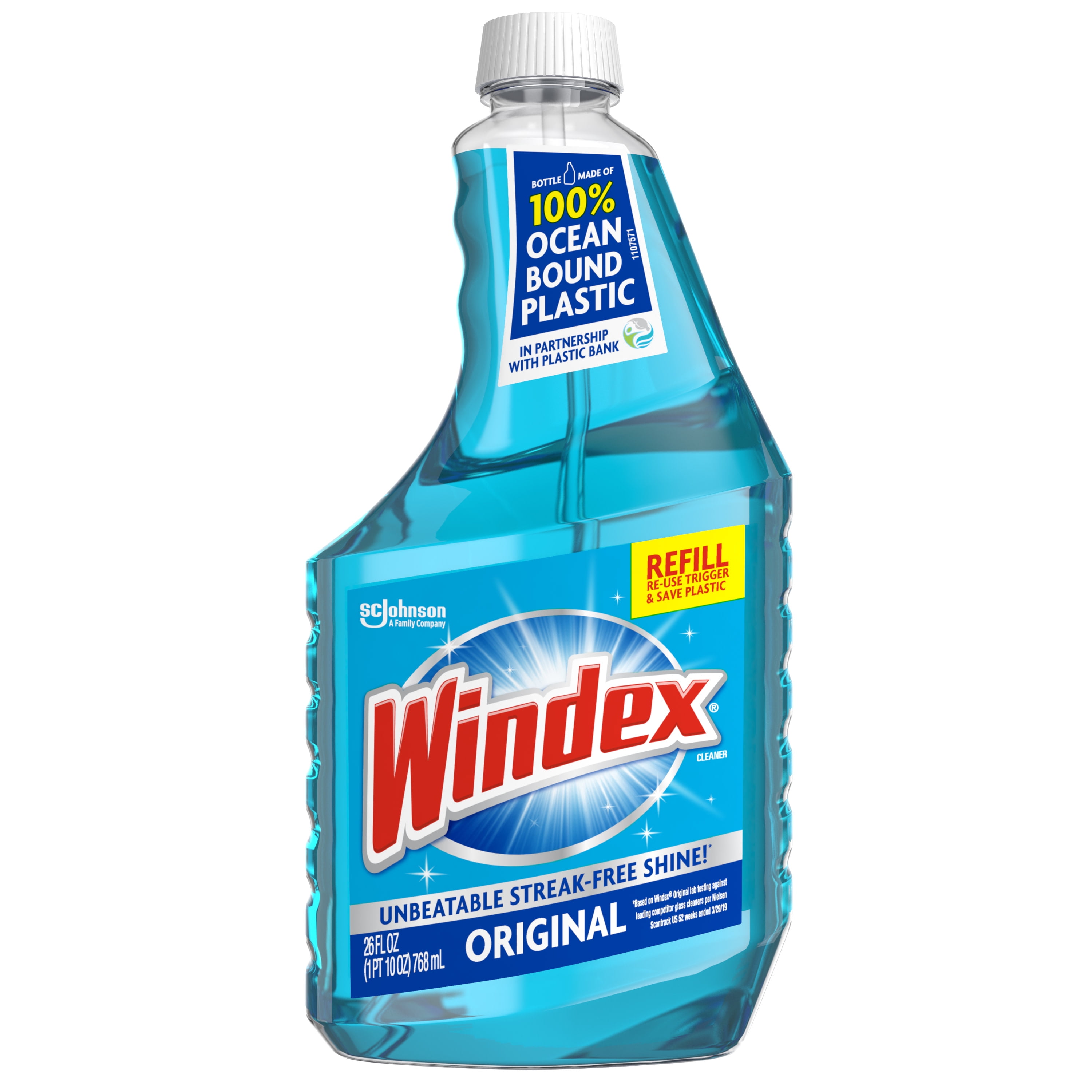 Windex Original Glass Cleaner, Refill Bottle, 26 oz