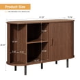 thumbnail image 3 of ROGALIS 48" Buffet Sideboard Cabinet with Storage, Modern Fluted Cabinet with Sliding Doors & Adjustable Shelf, Coffee Bar Accent Cabinet for Kitchen, Dining Room, Entryway, Walnut, 3 of 7