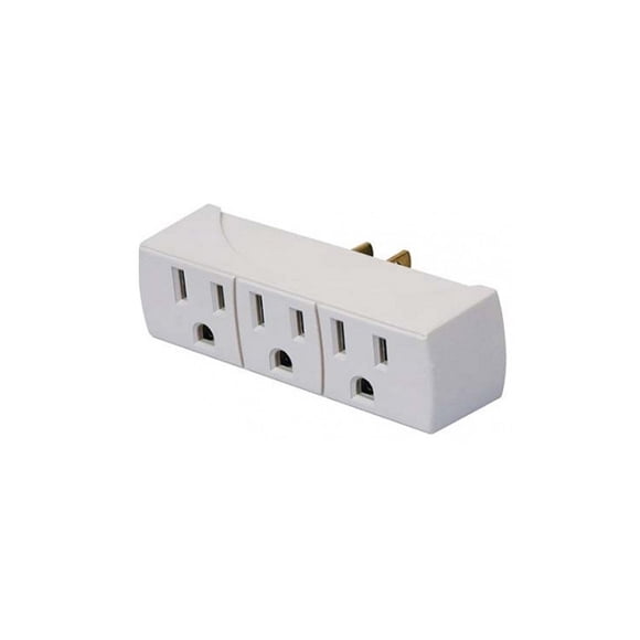FL-JC13 3-Outlet Multi-Tap Wall Tap, Grounded, White Finish.
