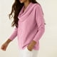 thumbnail image 4 of Uootdi Women's Waffle Knit Tops Cowl Neck Long Sleeve Clothes Trendy Casual Loose Relaxed Fit Knit Pullover Gift, 4 of 8