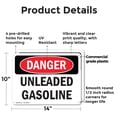 thumbnail image 2 of (2 Pack) Unleaded Gasoline OSHA Danger Sign 14 Inch X 10 Inch Plastic Sign, Weather Resistant, UV Protected for Workplace, Business, and Construction Site, Made in the USA, 2 of 8