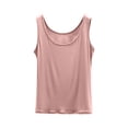 thumbnail image 3 of JDQJBZ Womens Camisole Basic Undershirt Tanks Solid Color Loose Round Neck Sleeveless Top, 3 of 5