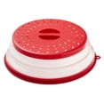 thumbnail image 1 of Tapa antisalpicaduras para microondas con asa, plegable, ventilada y con orificio para gancho, protección contra salpicaduras para platos, cuencos, resistente al calor, sin BPA., 1 of 8