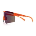 thumbnail image 5 of Xloop Boys Child Size MTB Shield Color Mirror Rimless Plastic Sport Sunglasses [Orange - Blue Mirror], 5 of 6