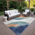 thumbnail image 3 of Addison Rugs Chantille Indoor/Outdoor Transitional Abstract Teal Machine Washable Rectangle Rug, 3' x 5', 3 of 10