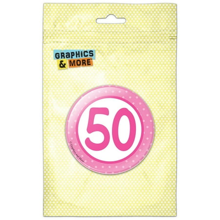 

Birthday Pink Dots 50 Refrigerator Button Magnet