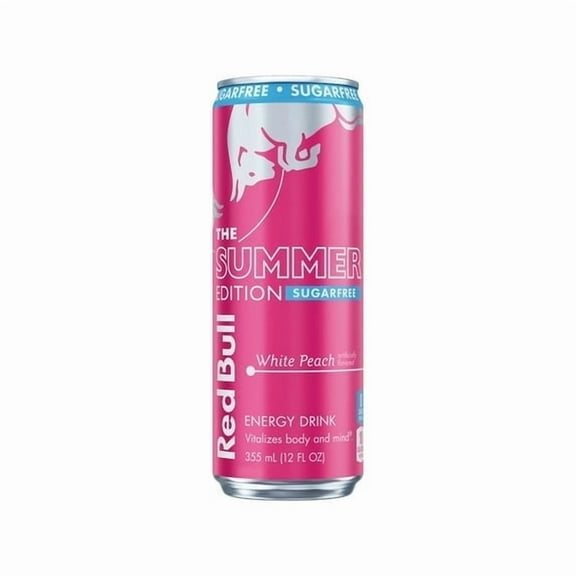 ( 2 Pack ) Red Bull Summer Edition Sugarfree Energy Drink,  White Peach,  12 fl. oz. can,  with 114mg Caffeine