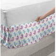 thumbnail image 2 of Dino Bed Skirt, Pastel Tones T-Rex Rain Drops Botany Elements Repeating Cartoon, Elastic Bedskirt Dust Ruffle Wrap Around for Bedding Decor, 4 Sizes, Fuchsia Sky Blue, by Ambesonne, 2 of 2
