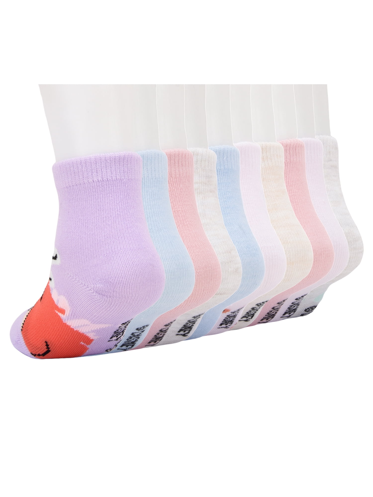 Disney Princess Infant Toddler 10-Pack Ankle Socks, Sizes 12M-5T
