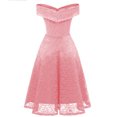 thumbnail image 4 of Wedding Guest Dresses for Women,Clearance Casual Fashion Slid Sleeveless Off-The-Shoulder Dress Women's Dress Evening Dresse, 4 of 5