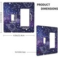 thumbnail image 3 of NICKSUN Galaxy Space Purple Combination Wall Plate, 2 Gang 1 Toggle 1 Rocker Outlet Cover Decorative Switch Plate for Office Home Decor, 4.5 x 4.5 Inch, 3 of 7