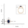 thumbnail image 4 of ANGARA Natural Oval 1.55 ct Blue Sapphire Halo Ring with Diamond Accents in 14K Rose Gold for Women (Size-8x6mm) | September Birthstone, Anniversary, Jewelry Gift for Women | Natural Sapphire Ring, 4 of 9
