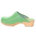 thumbnail image 3 of BJORK Maja Open Back Wood Leather Clogs (Green - EU37), 3 of 9