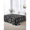 thumbnail image 5 of Black and White Full Size Flat Sheet, Wrinkleproof & Fadeproof Cooling Flat Bed Sheet Only, Modern Moroccan Geometric Abstract Art Breathable Soft Bedding Top Sheets 81 x 96 Inches, 5 of 8
