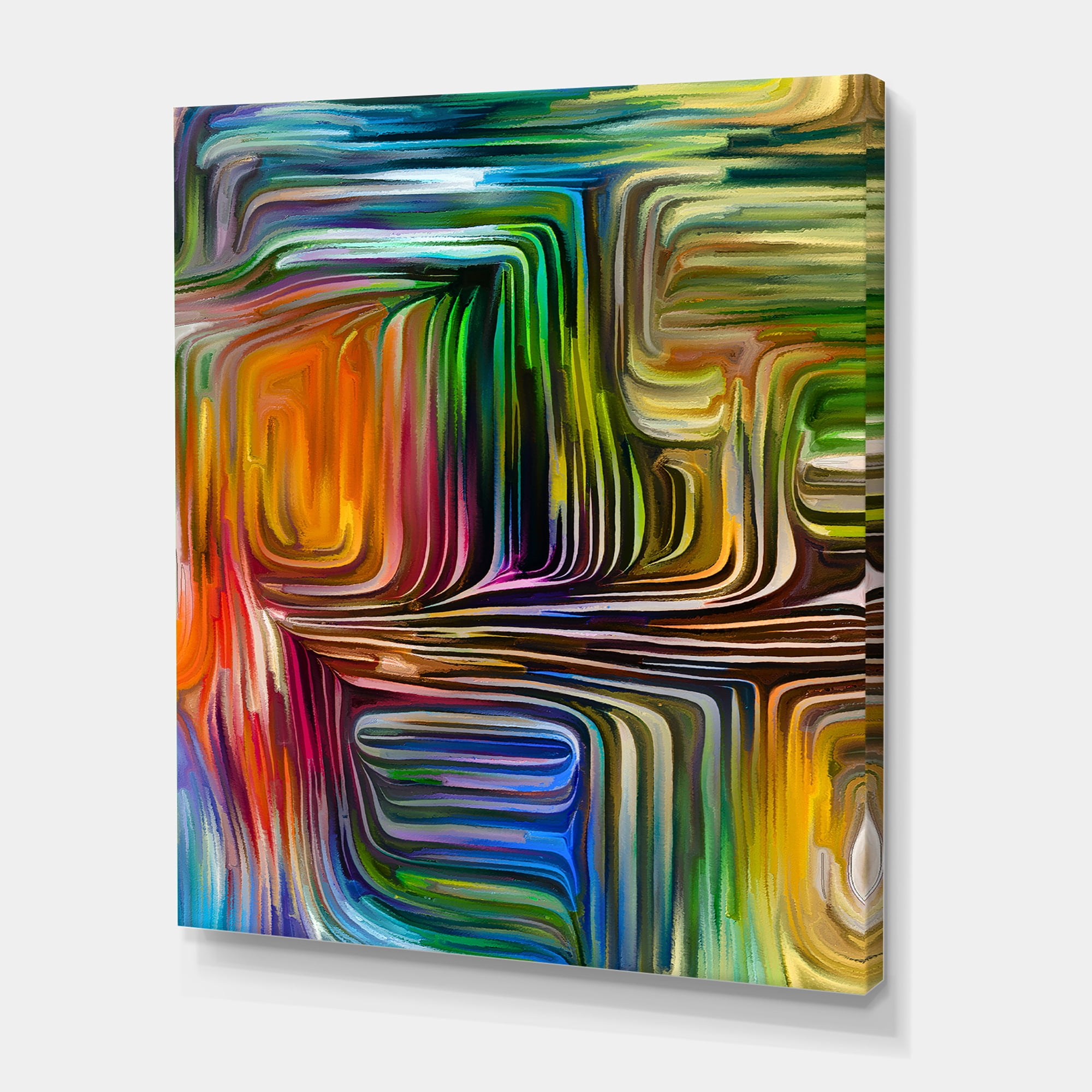 Designart ' Colour Spiral Fusion III ' Modern Canvas Wall Art Print