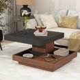 thumbnail image 2 of Tcbosik Small Coffee Table with Rotating Top and 3 Detachable Trays, Cocktail Table for Small Space, Center Table for Living Room, Reception Room, Black, 2 of 9