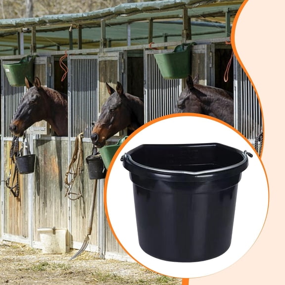 Cubo de agua/comedero para caballos, fácil de transportar y resistente al desgaste, contenedor de alimento para animales de granja, comedero para caba