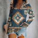 thumbnail image 2 of Moda Mujer Camisas casuales de manga larga Primavera Otoño Tops Blusa con cuello en V Pompotops  FGAJ12962, 2 of 5