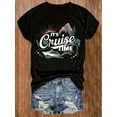 thumbnail image 2 of Camiseta informal de cuello redondo para mujer con estampado gráfico "It's Cruise Time", tejido de punto, elasticidad media, cómoda para todo el año. Para adultos, hombres, mujeres, adolescentes, jóve, 2 of 7