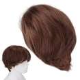thumbnail image 1 of Peluca Marrón Corta Masculina, Profesional de Moda Corta Peluca completa múltiple propósito Buena permeabilidad al aire, 1 of 7