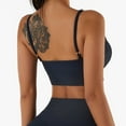 thumbnail image 3 of SWSMCLT Women's Yoga Crop Top Summer Quick Dry Ribbed Fitted Gym Workout Camisole Shirt with Built-in Bra Push Up Support Padded Cami Sexy Navy 12, 3 of 4