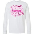 thumbnail image 3 of Inktastic Survivor Pink Ribbons for Breast Cancer Awareness Long Sleeve T-Shirt, 3 of 5
