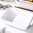 thumbnail image 5 of Shiogb White Casserole Dish, Small Ceramic Baking Dish Lasagna Pan for Oven, Bakeware for Baking Microwave Oven, Kitchen Decor Dinner Serving Dish, A, 5 of 9