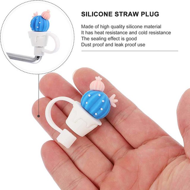 pitrice Straw Plug Reusable Drinking Dust Cap Sealing Tool Waterproof Lovely Glass Cup Accessories Splashproof Plugs Straw Tips Cover Type 3