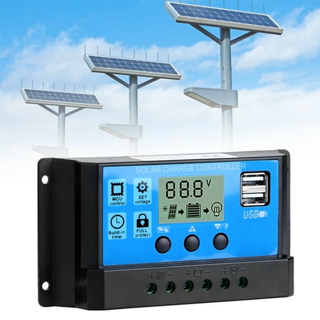 

Tebru 50A 5V Controller Household LCD Dual USB Output Automatic PWM Regulator PV System Connection Household Supplies Solar Regulator