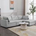 thumbnail image 4 of ZAFLY L Shaped Sofa Couch, Linen Sectional Sofa with Lounge Chaise for Living Room - Light Grey, 4 of 7