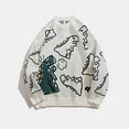 thumbnail image 5 of uikmnh Male Autumn and Winter Cartoon Dinosaur Couple Outfit Neutral Casual Loose Sweater Woman Versatile Round Collar Knit, 5 of 8