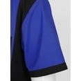 thumbnail image 6 of Yeahdor Mens Retro Classic Casual Camp Shirt Short Sleeve Shirt for Business Work Holiday Royal_Blue XXXL, 6 of 7