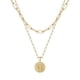 thumbnail image 1 of Collar Ursteel con cadena de sujetapapeles chapada en oro con capas de 18 cm, 1 of 7