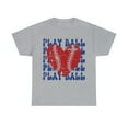 thumbnail image 2 of Vintage Play Ball Retro Heart Baseball T-Shirt Women's Unisex Graphic Tee Sport Grey 2XL, 2 of 5