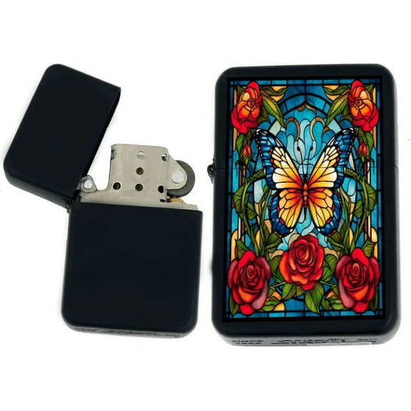 Butterfly - Unique Collectible s Infinity Color Black Matt Windproof Lighters! (BT-3) - Christmas, Halloween & Valentines Day Gift
