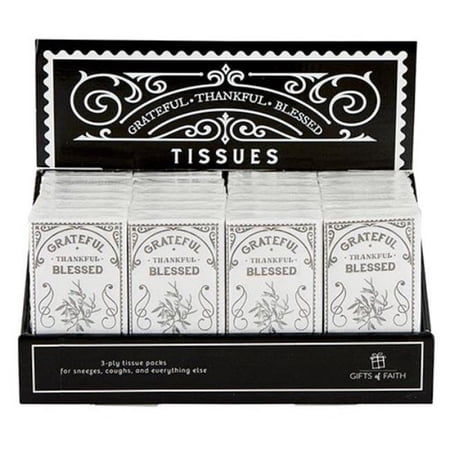 CB Gift Grateful Thankful Blessed Tissue Display-Pocket, Pack of 24