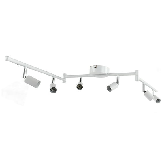 Rotatable Spotlight Track Kit, 6,Light Ceiling Mount, 90 Angle Adjustment, GU10 Base