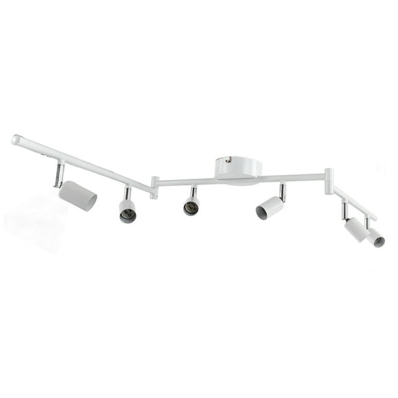 Track Lighting Kit, 90° Replaceable 85-265V Rotatable Track Light Adjustable For Living Room For Kitchen White