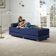 thumbnail image 3 of Jaxx Alon Daybed - Fold-Out Sleeper Chaise with Premium Memory Foam Queen-Size Mattress - Made in the USA - Indigo, 3 of 5