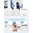thumbnail image 5 of No Hook Cloth Fabric Shower Curtain with Snap in Liner, Anchor Stripe Waterproof Shower Curtains Set with See Through Top Window, Navy Blue Nautical Coastal White Sea Bath Curtains Shower 72"x72", 5 of 6