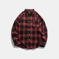 thumbnail image 2 of Ketyyh-chn99 Men Shirts Regular-Fit Long-Sleeve Plaid Flannel Shirt Casual Red,2XL, 2 of 4