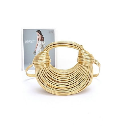 FASHNZFAB Faux Leather String Rope Top Handle Swing Bag