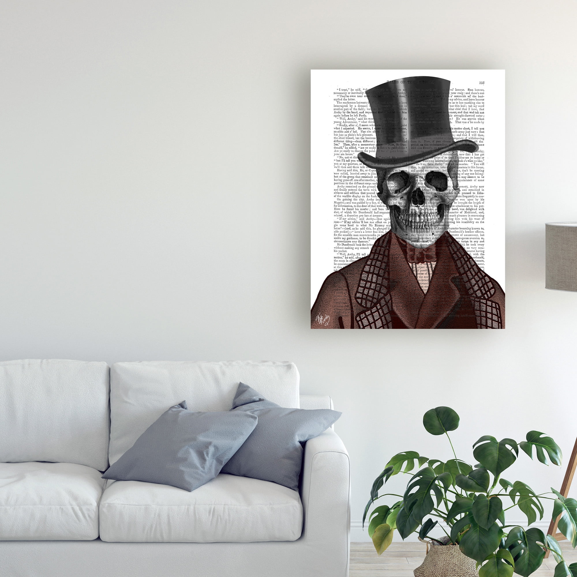 Trademark Fine Art Skeleton Gentleman And Top Hat Canvas Art by Fab Funky