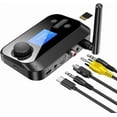 thumbnail image 1 of MUSICOZY Bluetooth Transmitter for TV, Audio Adapter Receiver for Home Stereo with Volume Control, On/Off Switch, LCD Display, 3.5mm Aux/Optical/Coaxial/TF Card, 1 of 7