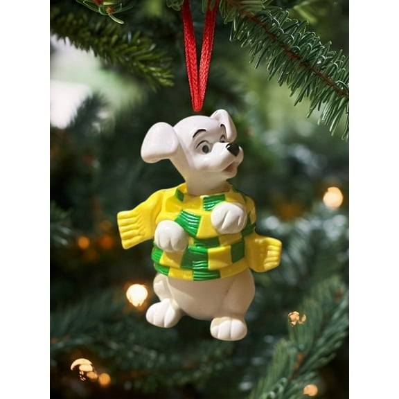 ORNAMENT 101 Dalmatians Yellow Green Scarf Wrap Disney Figurine 4” Charm