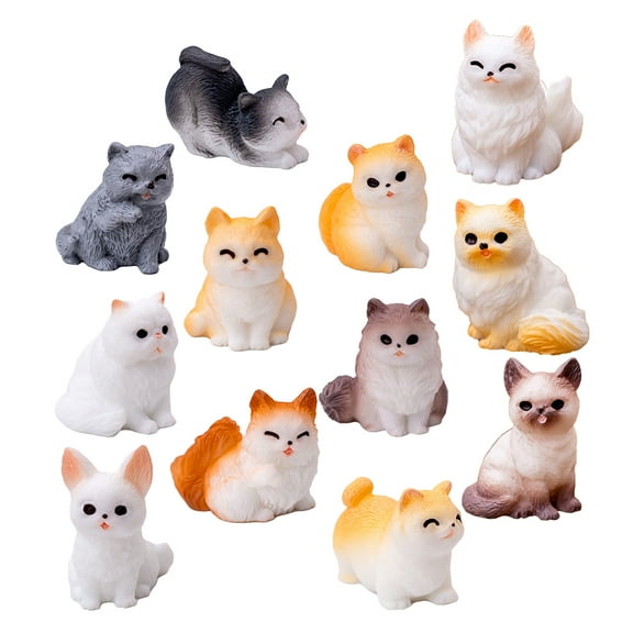 UPOUART 12Pcs Miniature Cat Figurines Realistic Cat Decoration For Cat Lovers present Recipients 1.02X0.98X0.59In