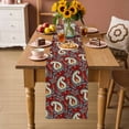 thumbnail image 4 of Boho Cashew Flower on Red Table Runner 90 Inches Long,Kitchen Dining Tablerunners Abstract Ethnic Retro Floral Linen Table Runners Dresser Scarves for Home Dinner Wedding Holiday Party Decor, 4 of 9