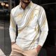 thumbnail image 1 of Blusa y camisa de manga larga con cuello vuelto para hombre, informal, con cuello vuelto, estampado, para fitness, deportiva, de manga larga, de poliéster, 1 of 5