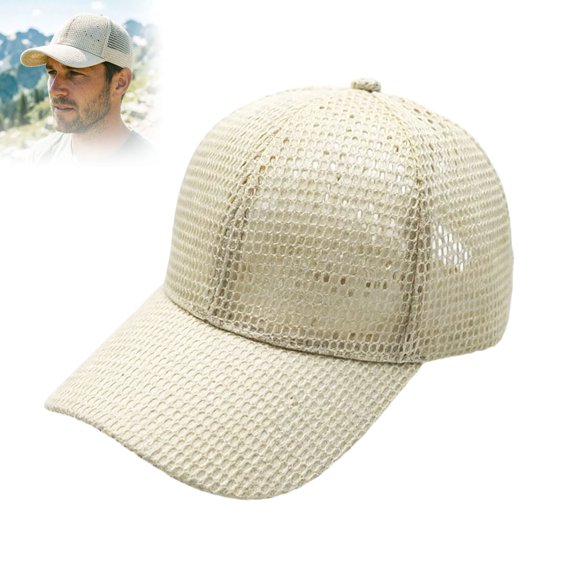Breathable Mesh Baseball Cap for Men, Lightweight Quick-Dry Summer Hat with Curved Brim, Adjustable Casual Sun Hat for Outdoor Sports, Running, and Daily Wear