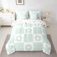 thumbnail image 2 of Homewish Vintage Flowers 7 Pieces Bedding Comforter Set for Teens Boys Girls,Retro Floral Full Bedding Set Lightweight,Geometric Plaid Grid Fitted Sheet Flat Sheet,Super Cozy Room Decor,Reversible, 2 of 8